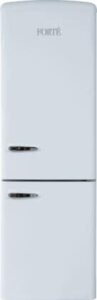 fortÉ f12bfres450rbl retro refrigerator with freezer 24 inch 450 series, 11.65 cu. ft. capacity, adjustable glass shelves, crisper drawer, led lighting, egg tray, energy star, open door alarm, blue