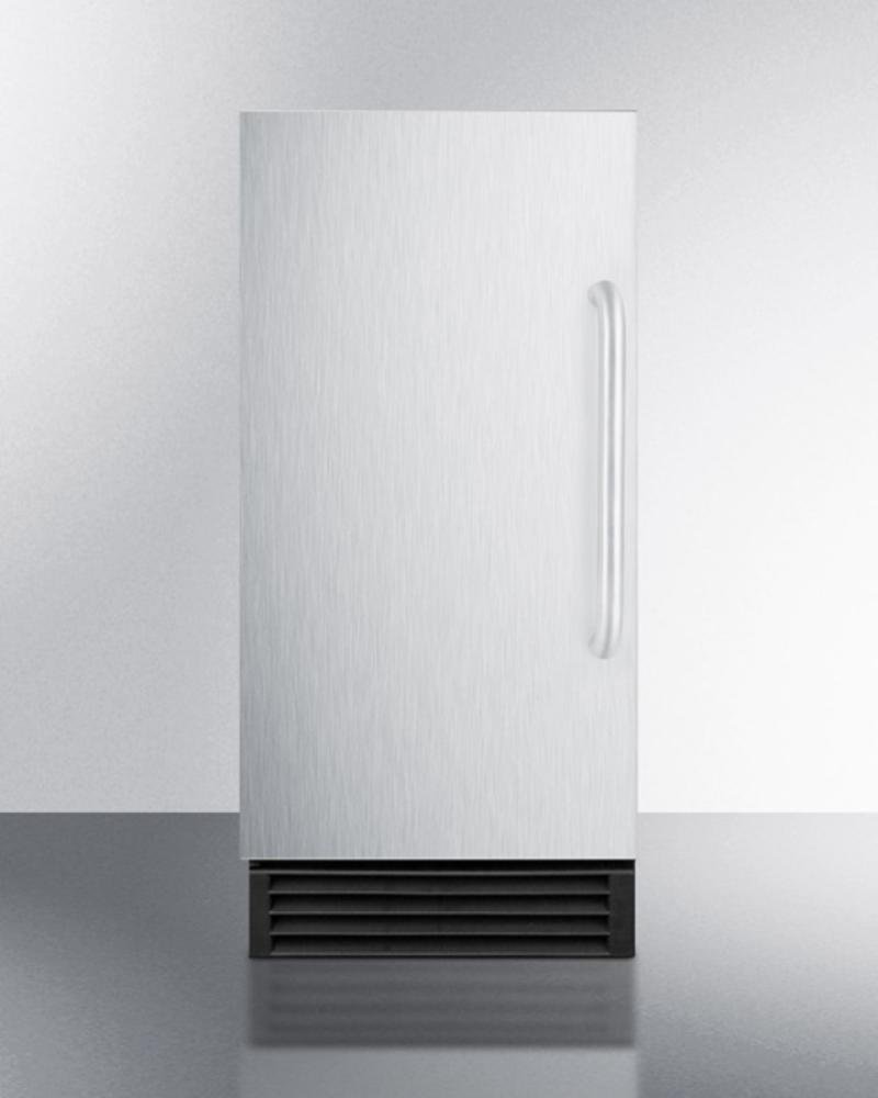 BIM44G 14.5" Commercial Ice Maker with Energy Star Automatic Defrost Reversible Door 25 lbs. Storage Capacity 50 lbs. Daily Production Internal Pump and Clear Ice Cubes: Stainless Steel