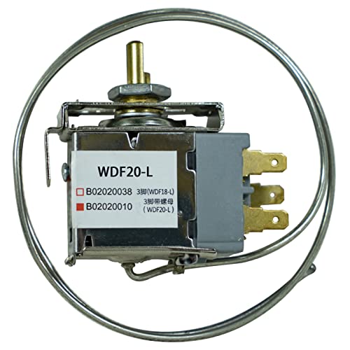 Refrigerator Thermostat WDF20-L Universal Refrigerator Cold Control Thermostat Replacement Part by AquaMonica,Replaces for Most Fridge or Mini Fridge Thermostat