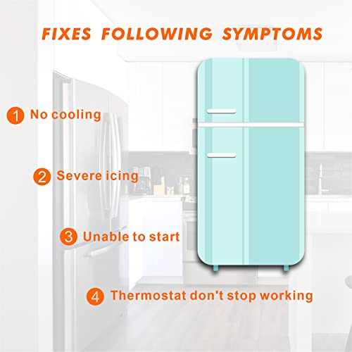 Refrigerator Thermostat WDF20-L Universal Refrigerator Cold Control Thermostat Replacement Part by AquaMonica,Replaces for Most Fridge or Mini Fridge Thermostat