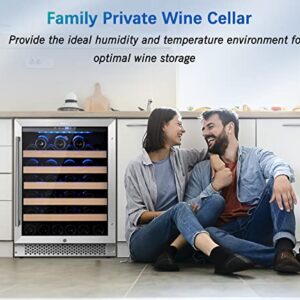 Yeego 24inch Wine Cooler,Wine Fridge 54 Bottle Wine Refrigerator with Professional Compressor Fits Large Bottles Low noise Built in or Freestanding Wine Fridge