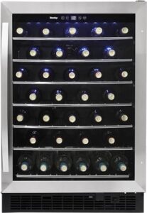danby dwc057a1bss built in beverage center, single zone under counter wine chiller in stainless steel - for kitchen, home bar