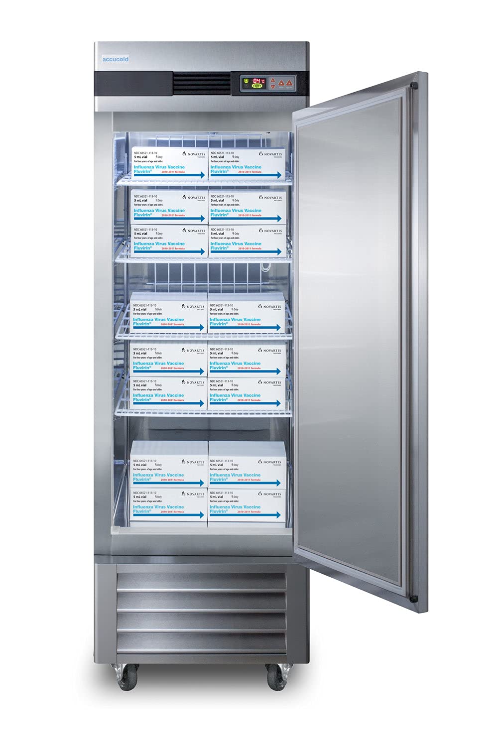 Summit Appliance ARS23ML Pharma-Vac Performance Series 23 Cu.Ft. Upright Pharmacy All-refrigerator in Stainless Steel with Automatic Defrost, Factory-installed Lock, Digital Thermostat