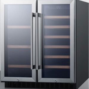 Summit SWBV3071 Under Counter Beverage Refrigerator - Stainless Steel Doors with Glass and Black Cabinet, Glass/Black