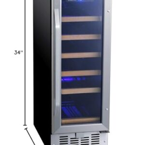 EdgeStar CWR182SZ 12 Inch Wide 18 Bottle Built-In Wine Cooler