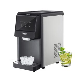 vevor nugget ice maker, 62lbs in 24hrs, self-cleaning countertop nugget ice dispenser with 6 lbs ice storage, for home kitchen office party