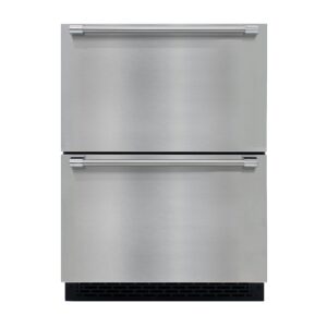 brama undercounter drawer refrigerator freezer built-in or freestanding indoor or outdoor use, stainless steel 4.9 cu.ft. beverage fridge, 24-inch, metallic