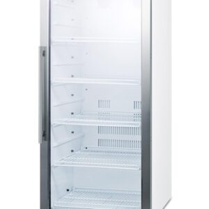 Summit Appliance SCR1006 Commercial Glass Door 22-inch Wide Beverage Merchandiser; Display and Refrigeration; For Beverages/Sealed Food; Digital Controls; LED Lighting; White Cabinet