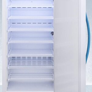 AccuCold ARS8PVDL2B 24 Upright Vaccine Refrigerator with 8 cu. ft. Capacity Plastic-Coated Wire Shelves Temperature Alarm and Factory-Installed Lock in White