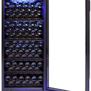 Whynter FWC-1201BB 124 Bottle Freestanding Cabinet Wine Refrigerators Free Standing, One Size, Black