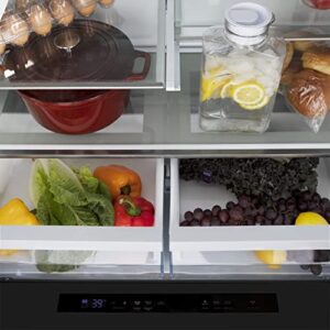 ZLINE 36" 21.6 cu. ft Freestanding French Door Refrigerator with Water and Ice Dispenser in Fingerprint Resistant Black Stainless Steel