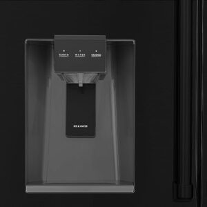 ZLINE 36" 21.6 cu. ft Freestanding French Door Refrigerator with Water and Ice Dispenser in Fingerprint Resistant Black Stainless Steel