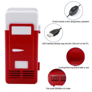 TOPINCN Mini USB Refrigerator Cooler Beverage Drink Cans Refrigerator and Heater for Office Desktop Hotel Home Car (Red)