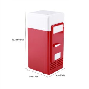 TOPINCN Mini USB Refrigerator Cooler Beverage Drink Cans Refrigerator and Heater for Office Desktop Hotel Home Car (Red)