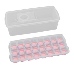 ice tray, stackable ice maker avoid with lid for chocolates for restaurant for popsicles(pink)