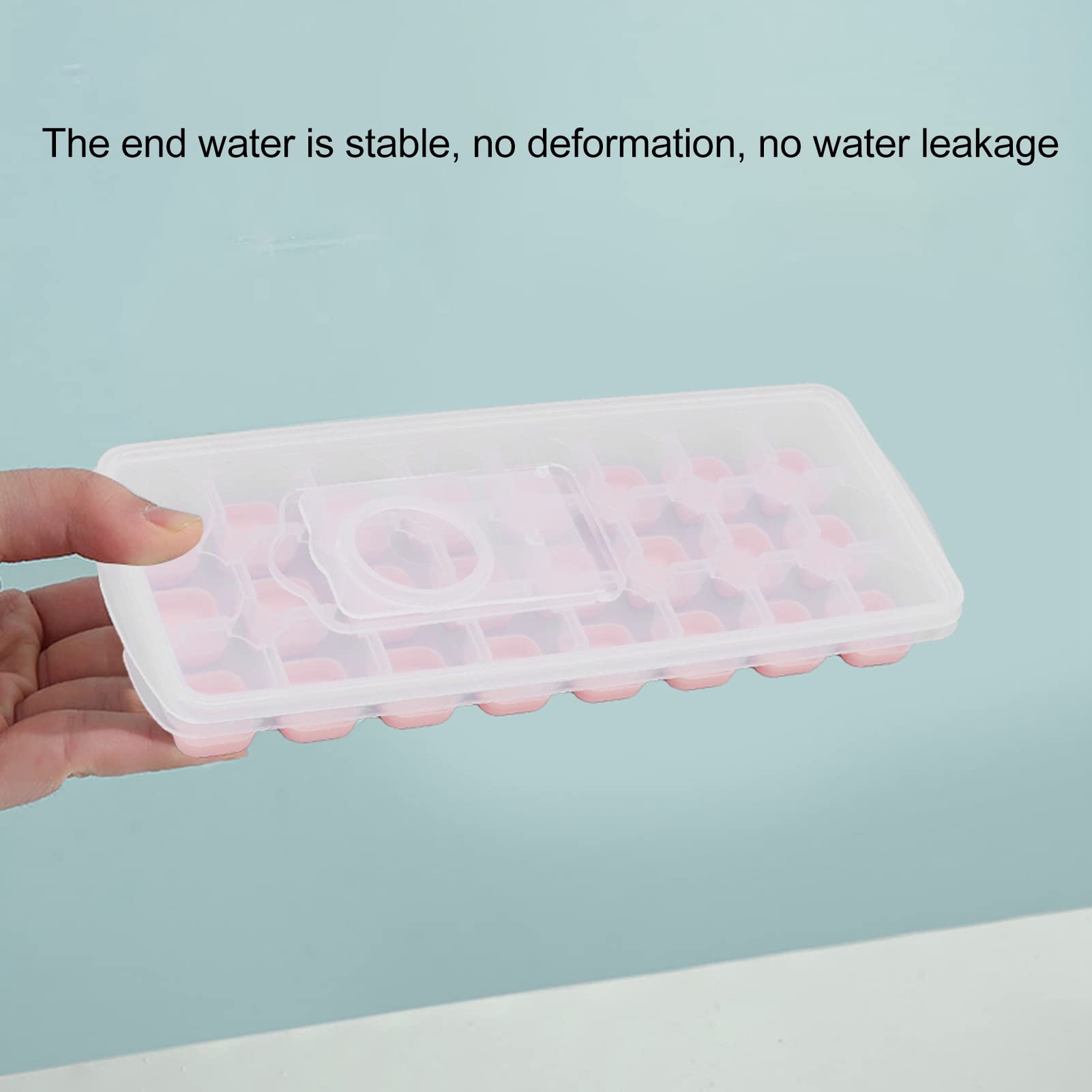 Ice Tray, Stackable Ice Maker Avoid with Lid for Chocolates for Restaurant for Popsicles(Pink)