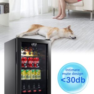 KRIB BLING Beverage Refrigerator and Cooler, 120 Cans Mini Refrigerator for Soda, Water, Beer, Wine, Small Drink Dispenser Machine for Home, Dorm, Office with Adjustable Wire Shelving