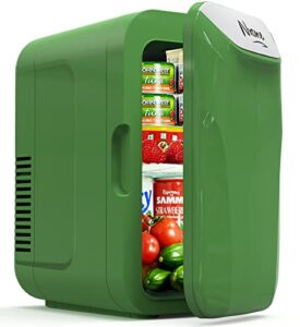 nxone mini fridge,6 liter/8 can ac/dc small refrigerator,portable thermometric cooler and warmer freezer skincare fridge for foods,beverage,medications, home,bedroom,dorm,office and car