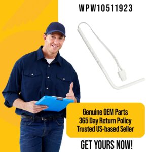 WPW10511923 W10511923 Bin Temperature Sensor - Compatible Kenmore KitchenAid Whirlpool Refrigerator Ice Maker Parts - Replaces AP6022509 3021097 PS11755842 - Comes in White Color