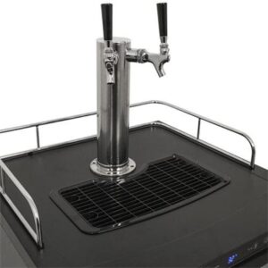 EdgeStar KC3000SSTWIN Full Size Dual Tap Kegerator with Digital Display - Black and Stainless Steel