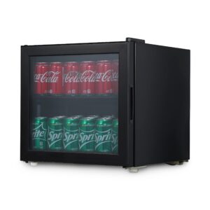 commercial cool beverage cooler, 1.7 cu. ft. capacity, drink fridge with adjustable shelf & temperature control, mini beverage fridge holds up to 51 cans