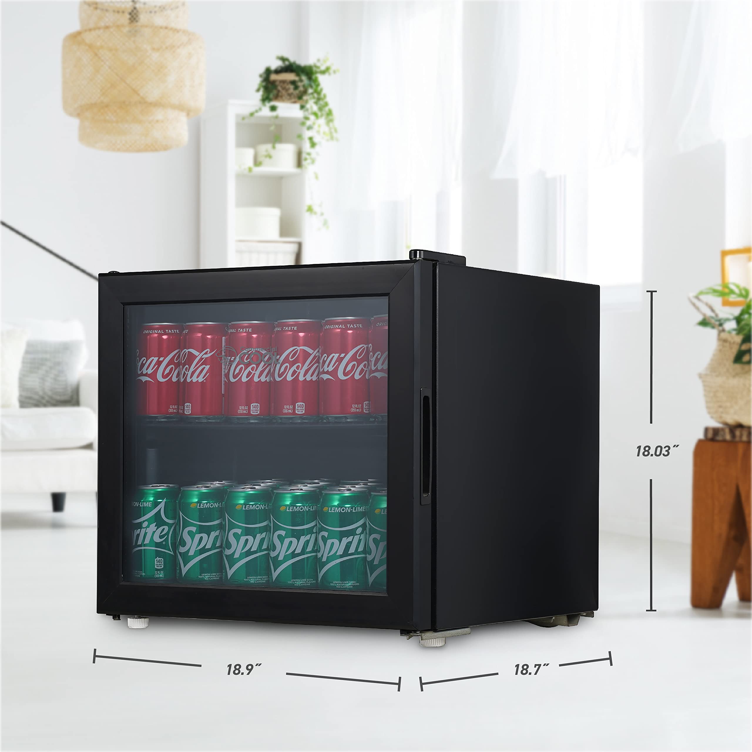Commercial Cool Beverage Cooler, 1.7 Cu. Ft. Capacity, Drink Fridge with Adjustable Shelf & Temperature Control, Mini Beverage Fridge Holds up to 51 Cans