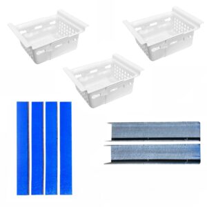 freezermax add a layer - rails and chest freezer sliding baskets - freezer storage bins - adds a middle level of sliding baskets to 8-14 cubic foot freezers. measure your freezer before ordering