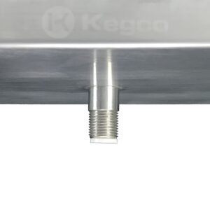 Kegco SECO-1610D 16" x 10" Surface Mount Drip Tray - 3" Column Cut-Out - SS, with Drain