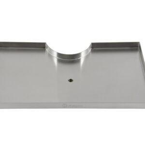 Kegco SECO-1610D 16" x 10" Surface Mount Drip Tray - 3" Column Cut-Out - SS, with Drain