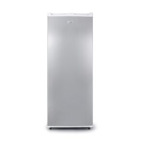 commercial cool upright freezer, stand up freezer 6 cu ft with reversible door, white with vcm door