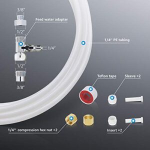 Waterdrop KITA Water Line Connection Kit for WD-10/15/17UA Series, Connect Under Sink Water Filtration System to 𝐑𝐞𝐟𝐫𝐢𝐠𝐞𝐫𝐚𝐭𝐨𝐫 & 𝐈𝐜𝐞 𝐌𝐚𝐤𝐞𝐫