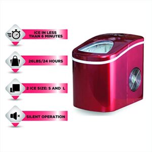 Compact Ice Maker, Red