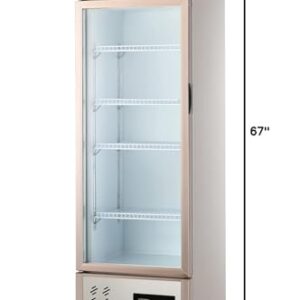 VEVOR Commercial Refrigerator,Display Fridge Upright Beverage Cooler, Glass Door with LED Light for Home, Store, Gym or Office, (8 cu.ft. Single Swing Door)