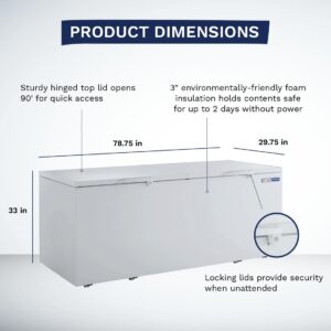 Kratos Refrigeration 69K-750HC Solid Top Chest Freezer, 23.6 Cu. Ft. Capacity