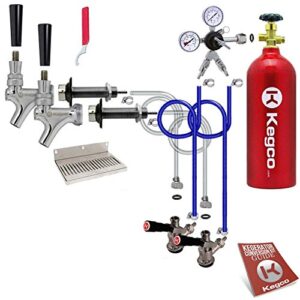 kegco 3pdck2-5t kegerator kit, 2-tap, chrome