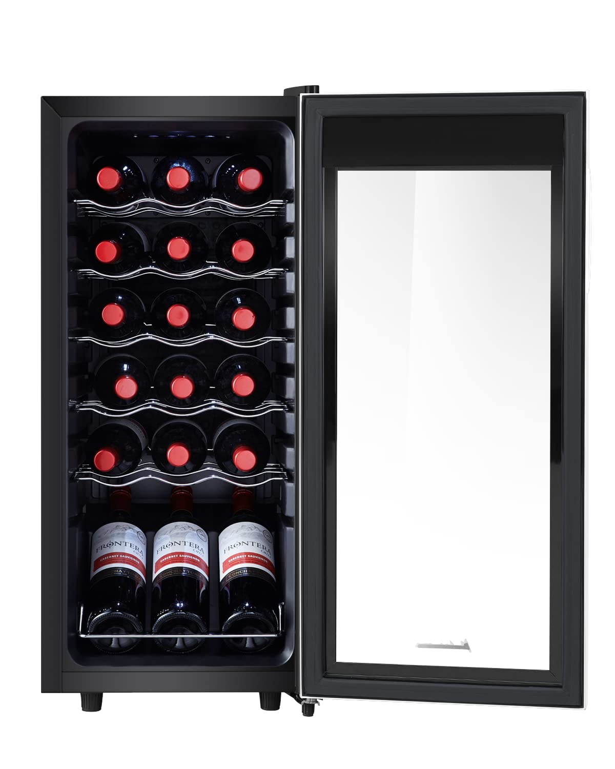 Kalamera KRC-18SS Freestanding Wine Cellars, Black