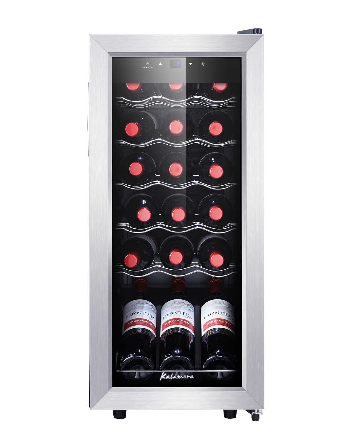 Kalamera KRC-18SS Freestanding Wine Cellars, Black