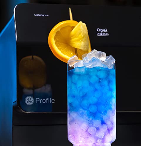 GE Profile Opal Ice Dispenser | Countertop Nugget Ice Maker with Ice Dispenser & 1-Gallon Side Tank | Ice Machine with WiFi Connectivity | Smart Home Kitchen Essentials | Satin Black