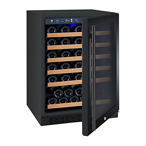 Allavino 24" Wide FlexCount II Tru-Vino 56 Bottle Single Zone Black Right Hinge Wine Refrigerator