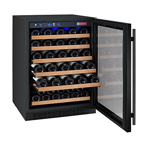 Allavino 24" Wide FlexCount II Tru-Vino 56 Bottle Single Zone Black Right Hinge Wine Refrigerator