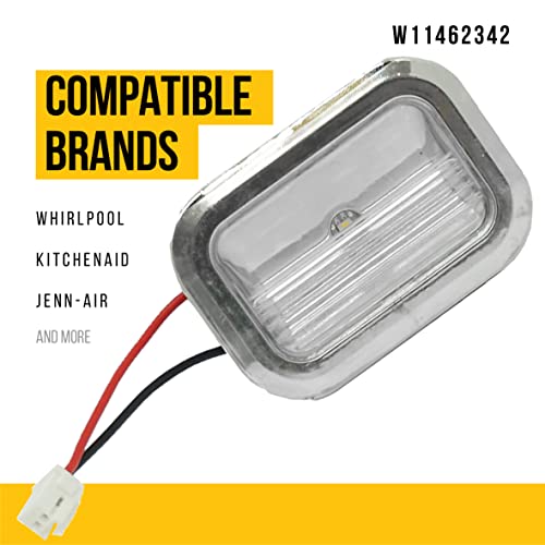 Upgraded W11683242 W11462342 LED Light Module - Compatible Whirlpool KitchenAid Refrigerator - Replaces AP6989197 W10908166 - Features a Chrome Bezel and White Terminal Block - Easy Home Improvement