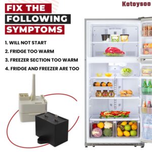 W10613606 Refrigerator Compressor Start Relay and Capacitor by Kotoysoo- Compatible with Whirlpool, Kenmore - Replace part number: W10416065, PS8746522, 67003186