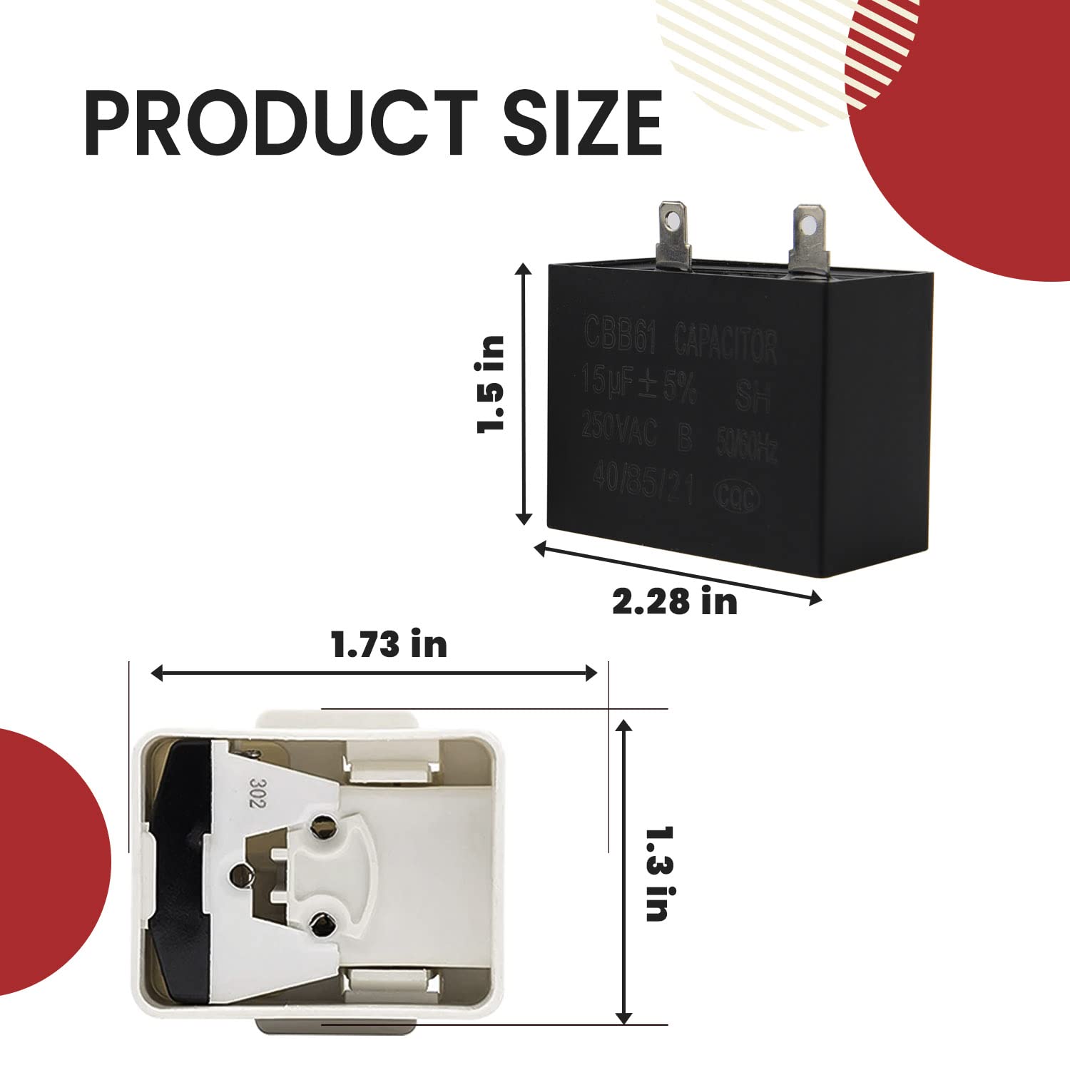 W10613606 Refrigerator Compressor Start Relay and Capacitor by Kotoysoo- Compatible with Whirlpool, Kenmore - Replace part number: W10416065, PS8746522, 67003186