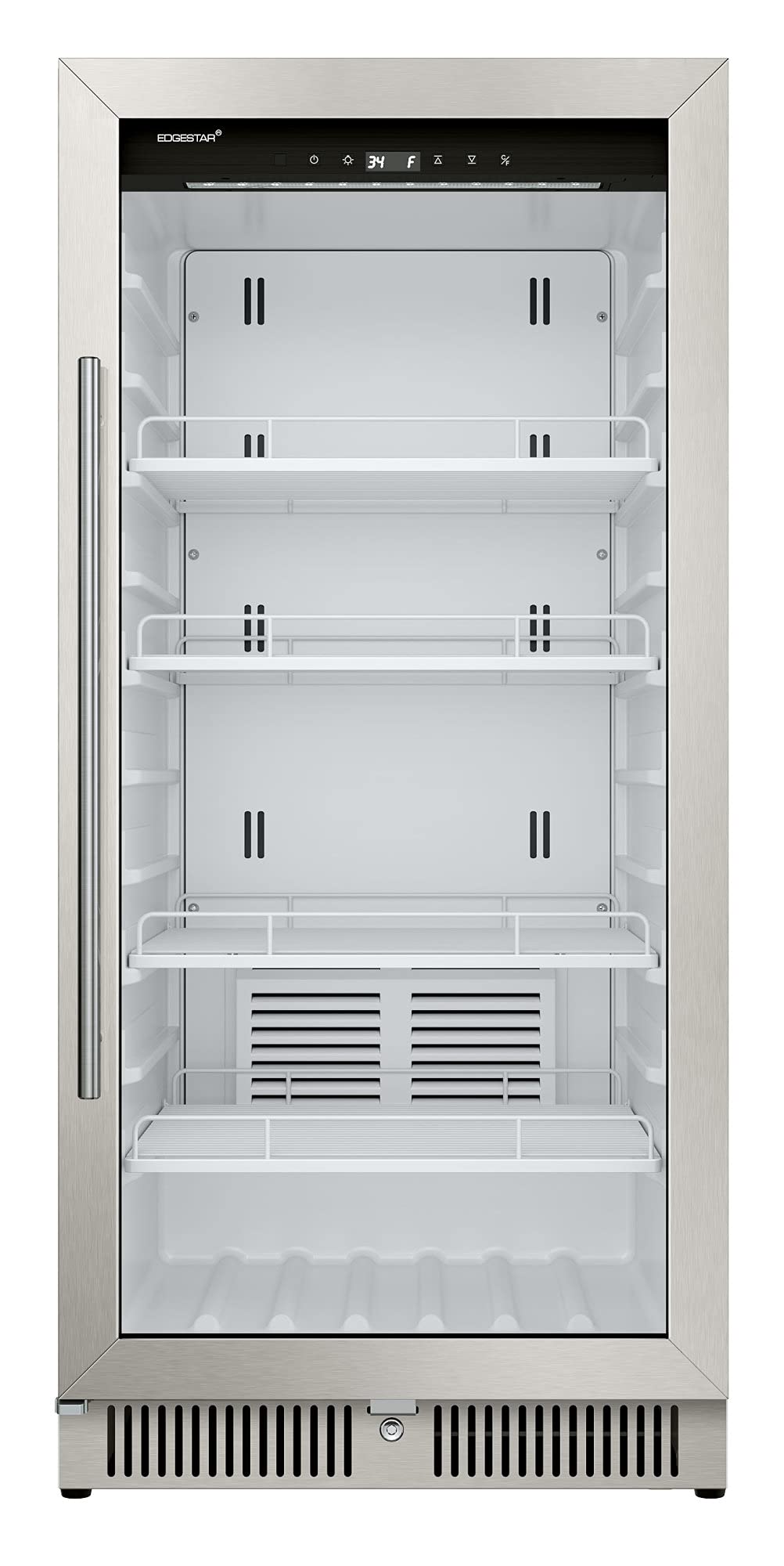 EdgeStar VBM91SS 24 Inch Wide 9.53 Cu. Ft. Commercial Beverage Merchandiser With Temperature Alarm and Reversible Door