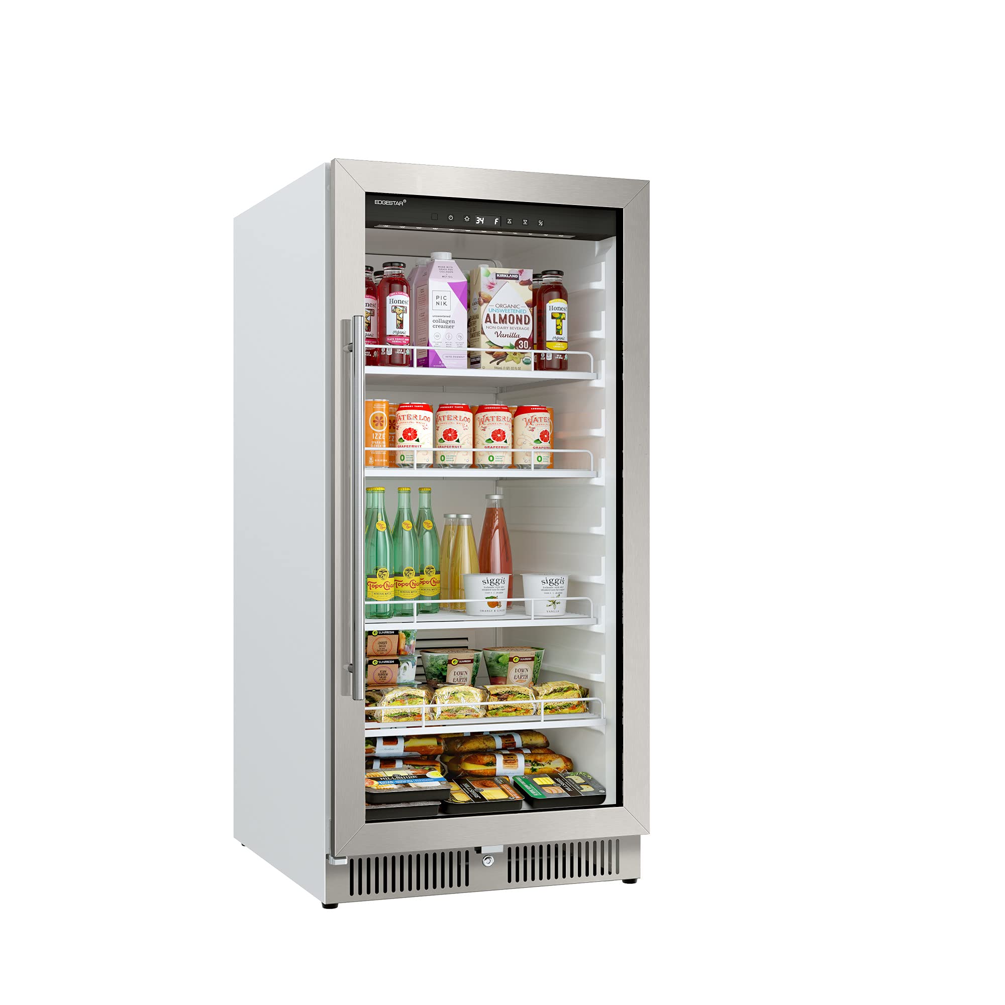 EdgeStar VBM91SS 24 Inch Wide 9.53 Cu. Ft. Commercial Beverage Merchandiser With Temperature Alarm and Reversible Door