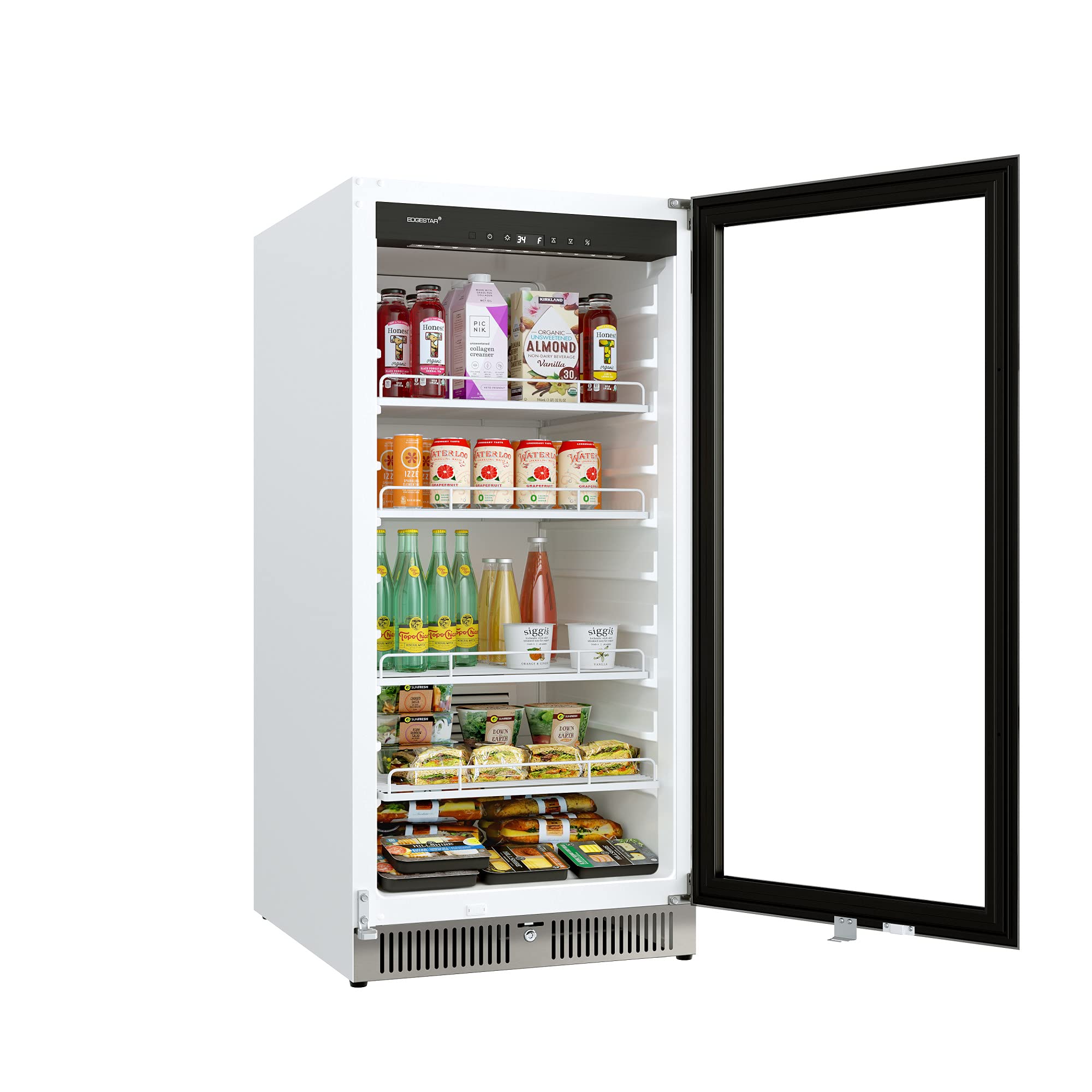 EdgeStar VBM91SS 24 Inch Wide 9.53 Cu. Ft. Commercial Beverage Merchandiser With Temperature Alarm and Reversible Door
