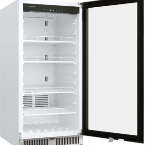 EdgeStar VBM91SS 24 Inch Wide 9.53 Cu. Ft. Commercial Beverage Merchandiser With Temperature Alarm and Reversible Door