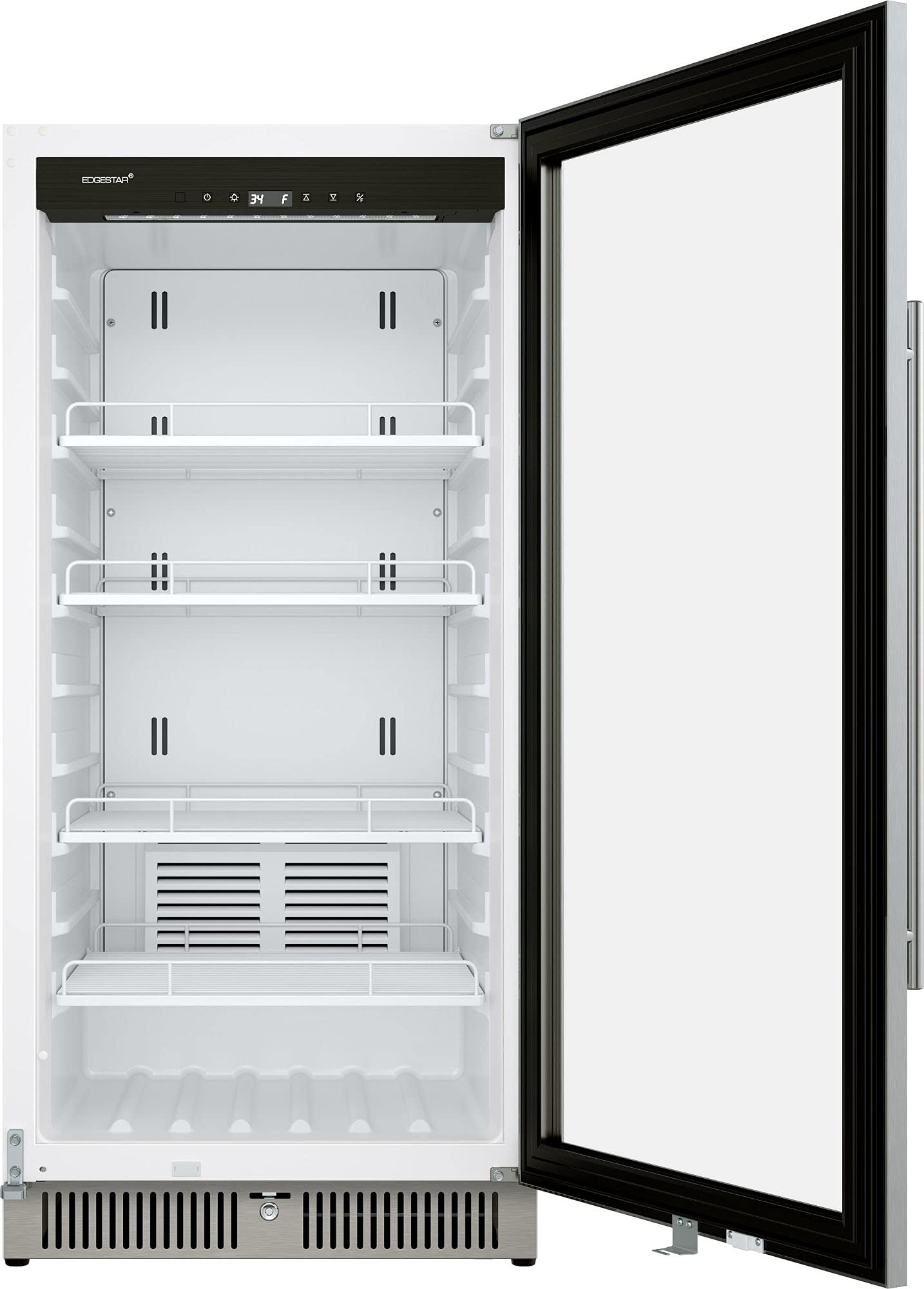 EdgeStar VBM91SS 24 Inch Wide 9.53 Cu. Ft. Commercial Beverage Merchandiser With Temperature Alarm and Reversible Door