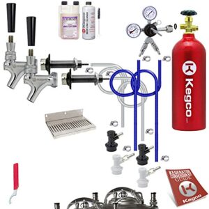 kegco bf uck2-blcp-5t conversion kit, 2 faucet with tank, ultimate