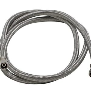 Fluidmaster 12IM84 Ice Maker Connector, Braided Stainless Steel - 1/4 Compression Thread x 1/4 Compression Thread, 7 Ft. (84-Inch) Length